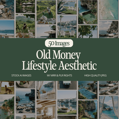 Old Money Lifestyle Aesthetic – 50 AI-Generated Stock Images - Zen Digital Vibe