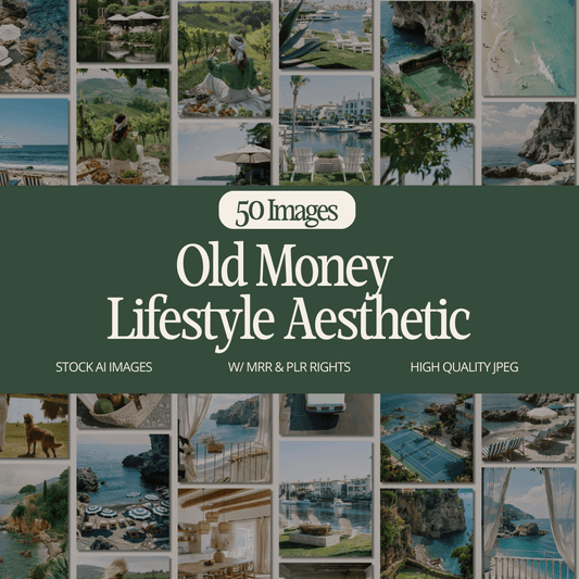 Old Money Lifestyle Aesthetic – 50 AI-Generated Stock Images - Zen Digital Vibe