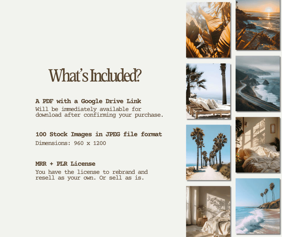 California Living Aesthetic – 100 AI-Generated Stock Images - Zen Digital Vibe