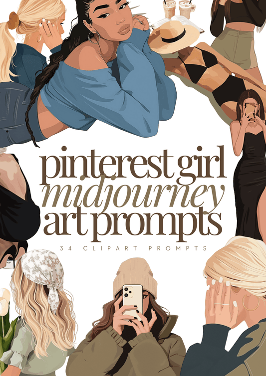 Mid-journey Prompts: Pinterest Girl Images - Zen Digital Vibe